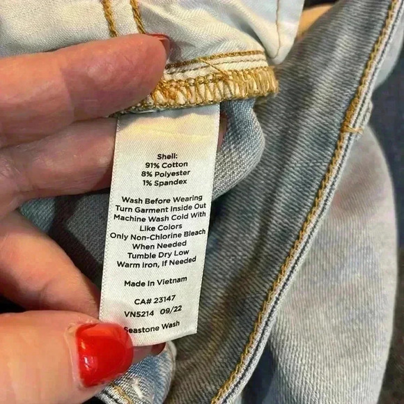 Talbots Womens Jeans 14 Light Wash Straight Leg Slim Ankle Button/Fly Zip Pocket - Picture 9 of 13